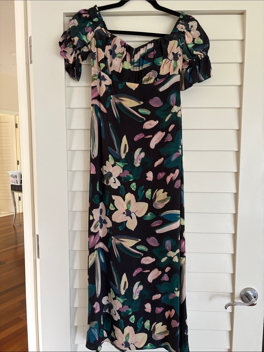 Stone Cold Fox Silk Floral Maxi Dress - Black Multi - Size 1 (S)
